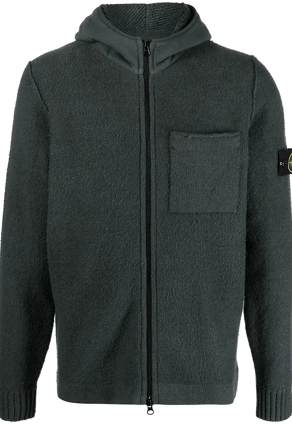 Stone Island hoodie med kompassmotiv - Grön
