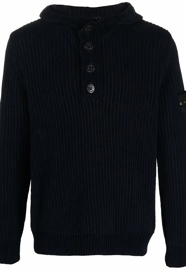 Stone Island hoodie med kompassmärke - Blå