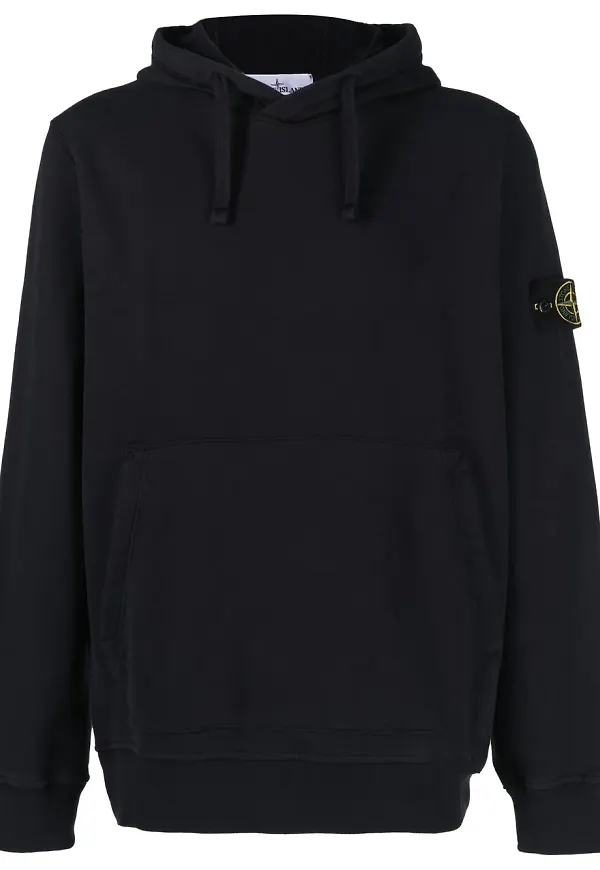 Stone Island hoodie med kompassmärke - Blå