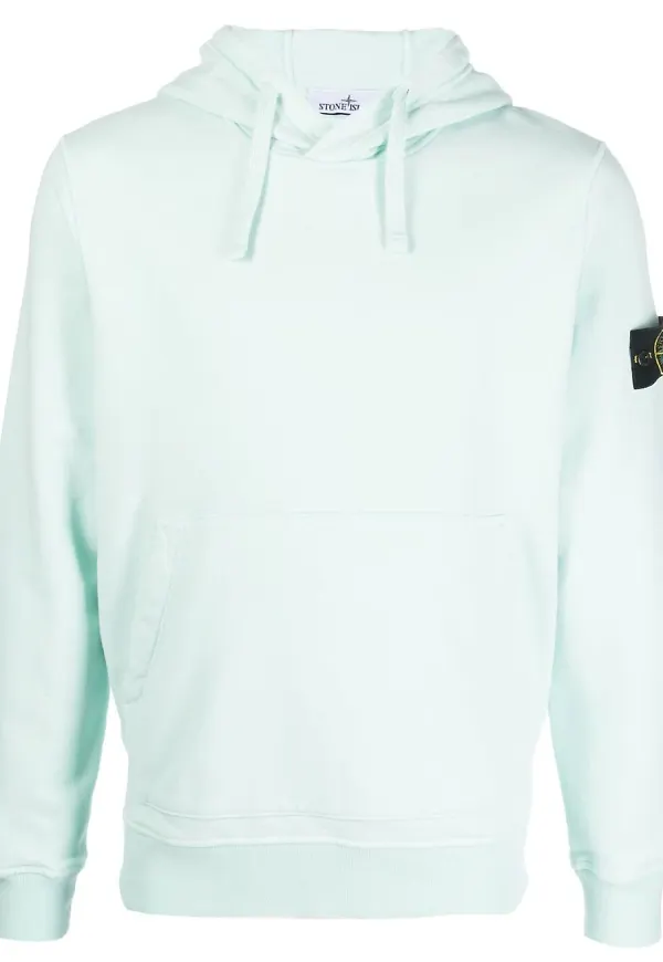 Stone Island hoodie med kompassmärke - Blå
