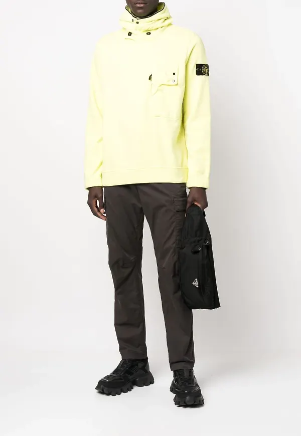 Stone Island hoodie med kompassmärke - Gul