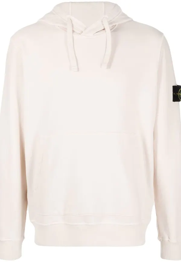 Stone Island hoodie med kompassmärke - Neutral