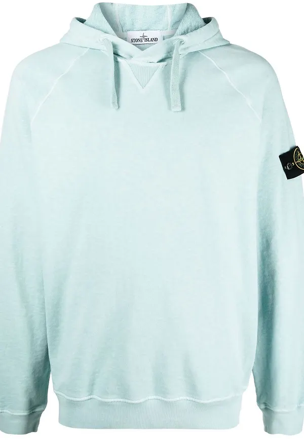 Stone Island hoodie med logotyp - Blå