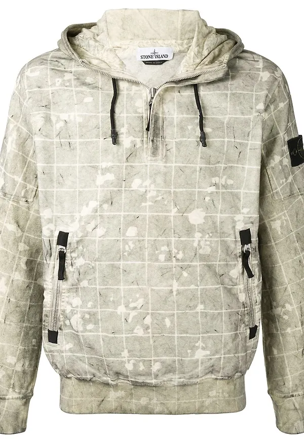 Stone Island hoodie med tryck - Grå