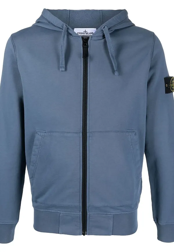 Stone Island huvtröja med dragkedja - Blå