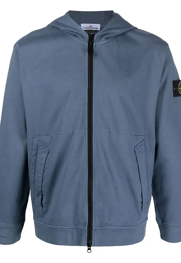 Stone Island huvtröja med dragkedja - Blå