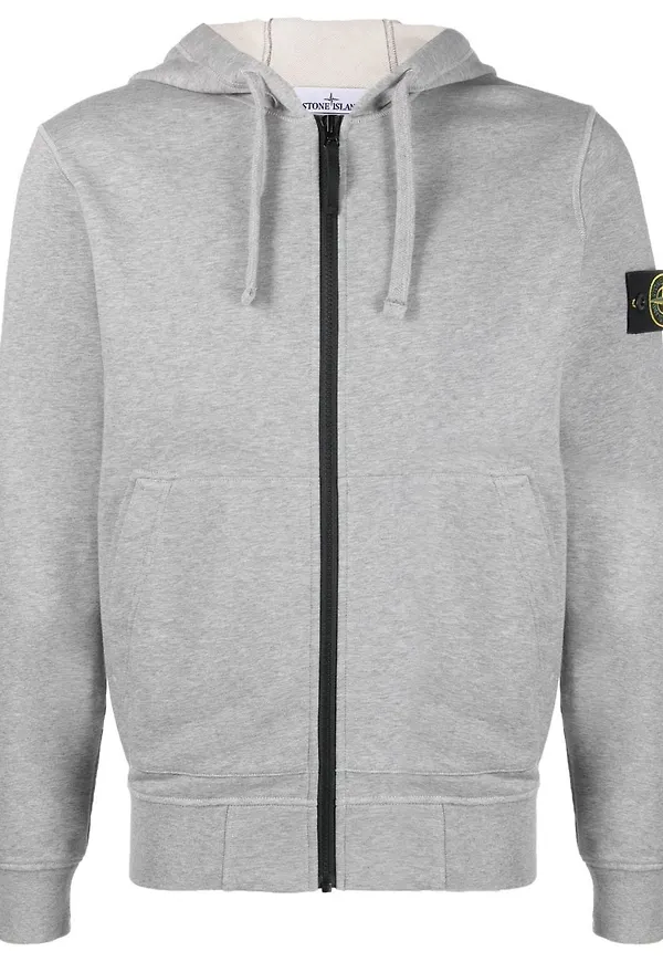Stone Island huvtröja med dragkedja - Grå