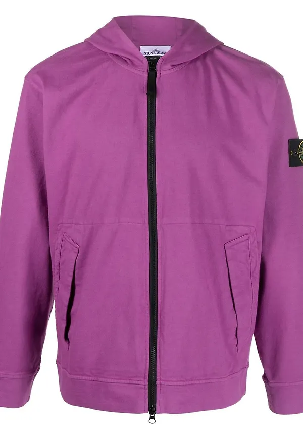 Stone Island huvtröja med dragkedja - Lila