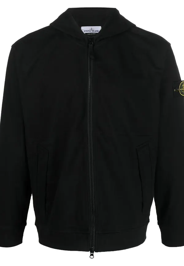 Stone Island huvtröja med dragkedja - Svart