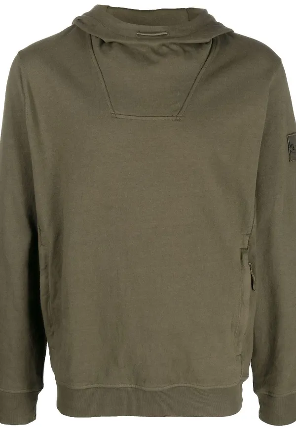 Stone Island huvtröja med kompassmärke - Grön