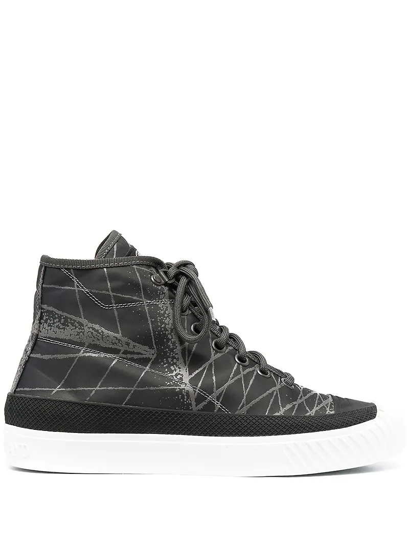 Stone Island höga sneakers med abstrakt tryck - Grå