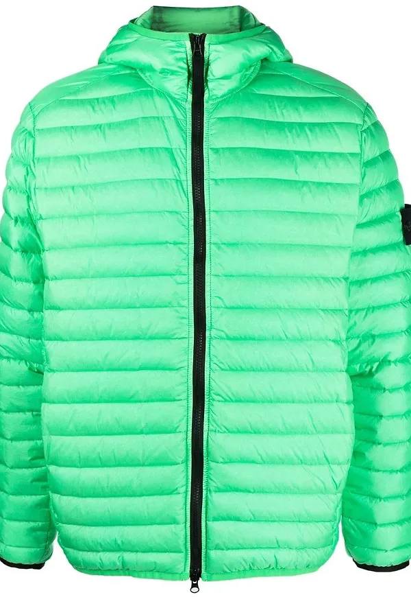 Stone Island jacka med huva med panel - Grön