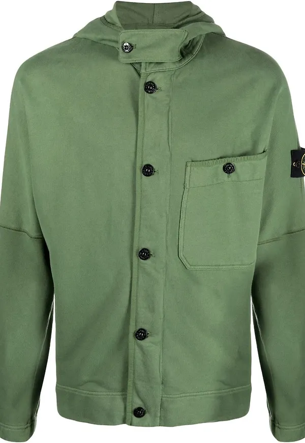 Stone Island jacka med knäppning - Grön