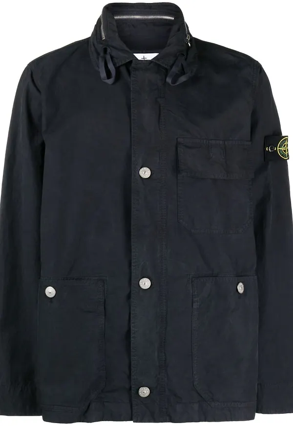 Stone Island jacka med kompassmärke - Blå