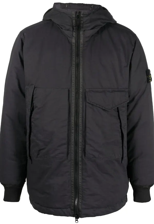 Stone Island jacka med kompassmärke - Svart