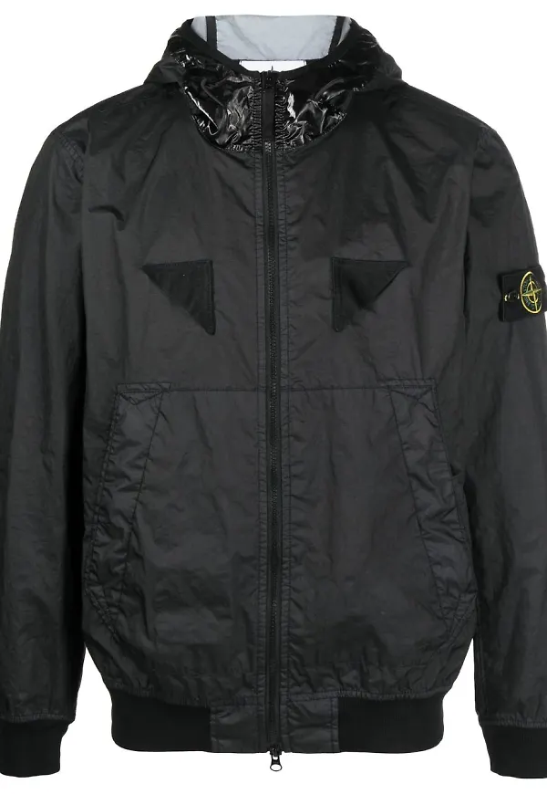 Stone Island jacka med kompassmärke - Svart
