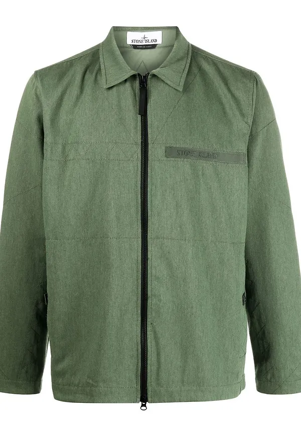Stone Island jacka med logotyp - Grön
