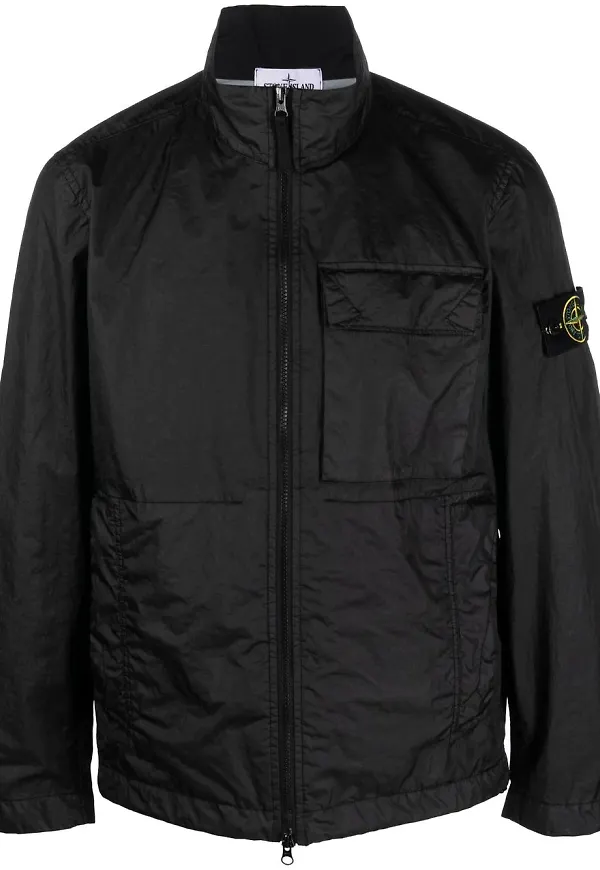 Stone Island jacka med logotyp - Svart
