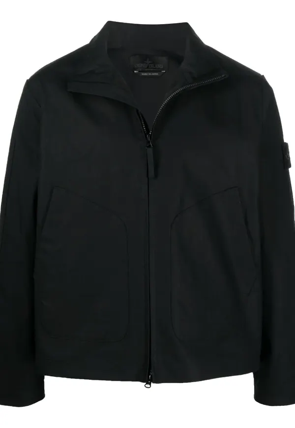 Stone Island jacka med trattformad krage - Svart