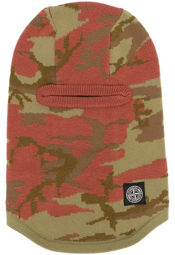 Stone Island kamouflagemönstrad balaclava - Grön