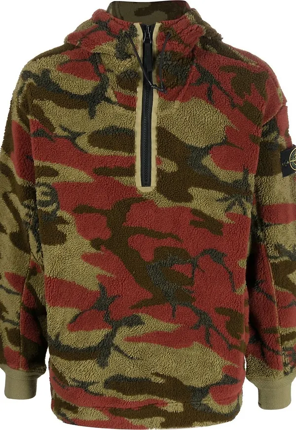 Stone Island kamouflagemönstrad tröja - Grön