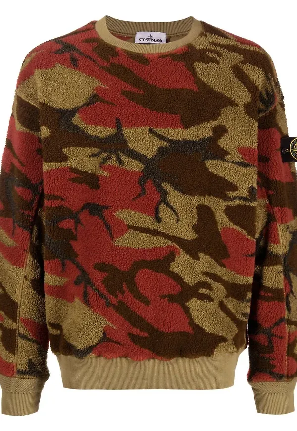 Stone Island kamouflagemönstrad tröja - Grön