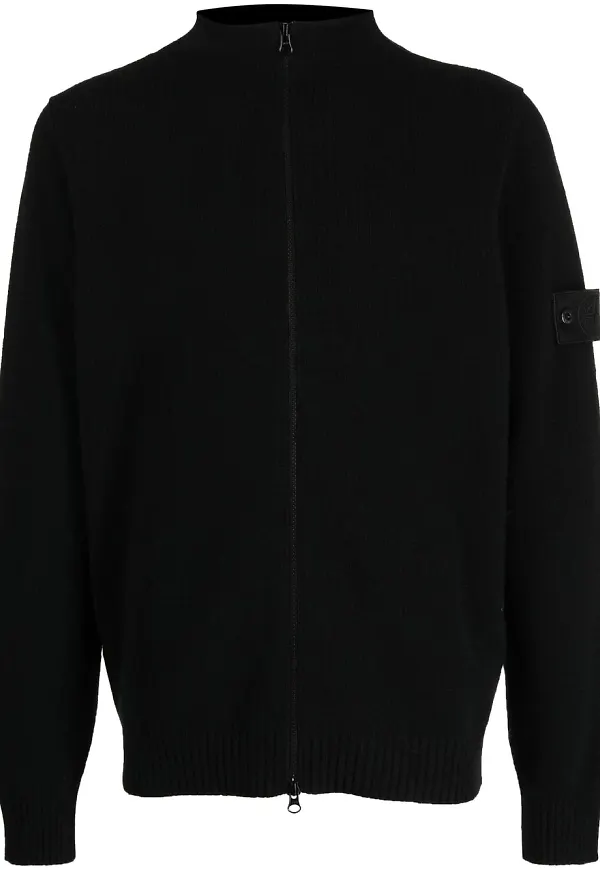 Stone Island kofta med dragkedja - Svart
