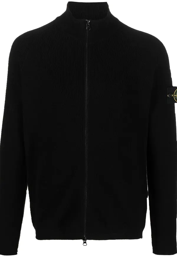 Stone Island kofta med dragkedja - Svart