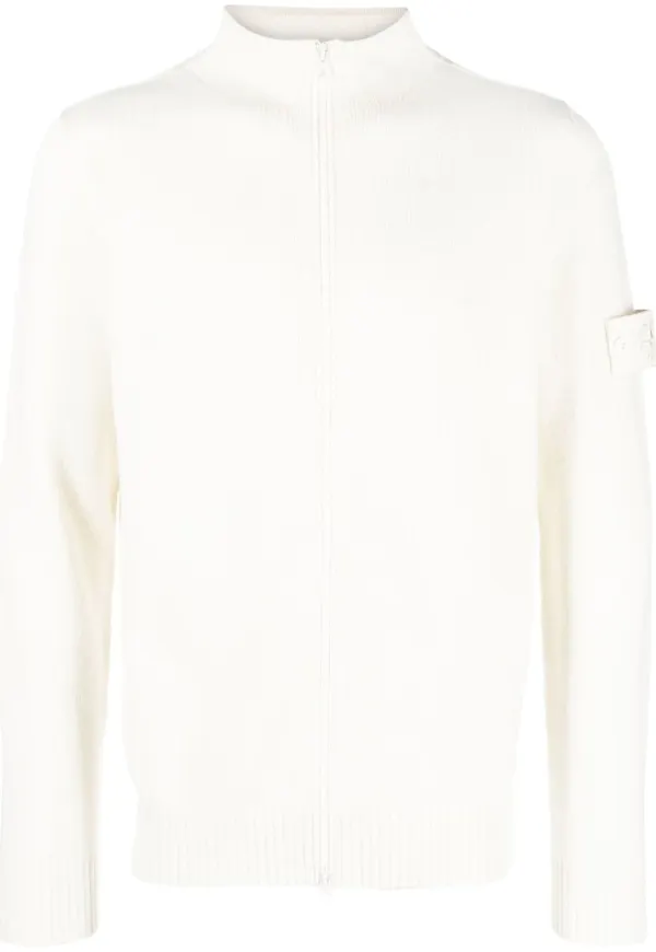 Stone Island kofta med dragkedja - Vit