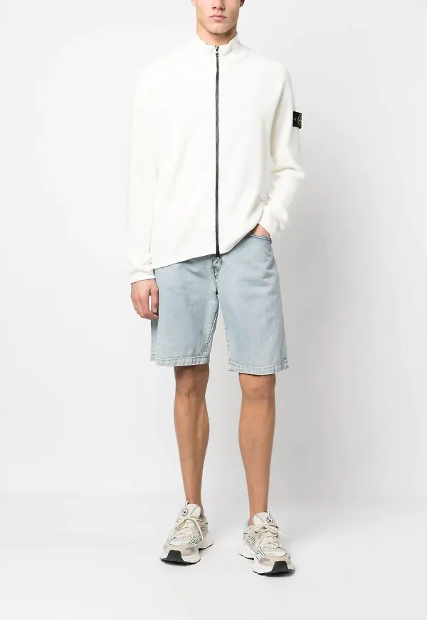 Stone Island kofta med dragkedja - Vit