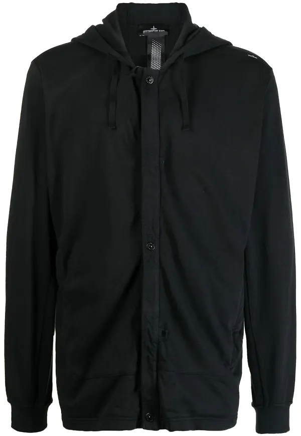 Stone Island kofta med huva - Svart
