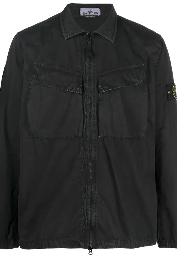 Stone Island lättviktsjacka med ficka - Svart