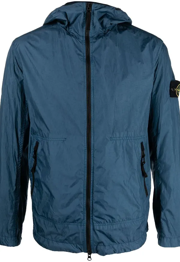 Stone Island lättviktsjacka med huva - Blå