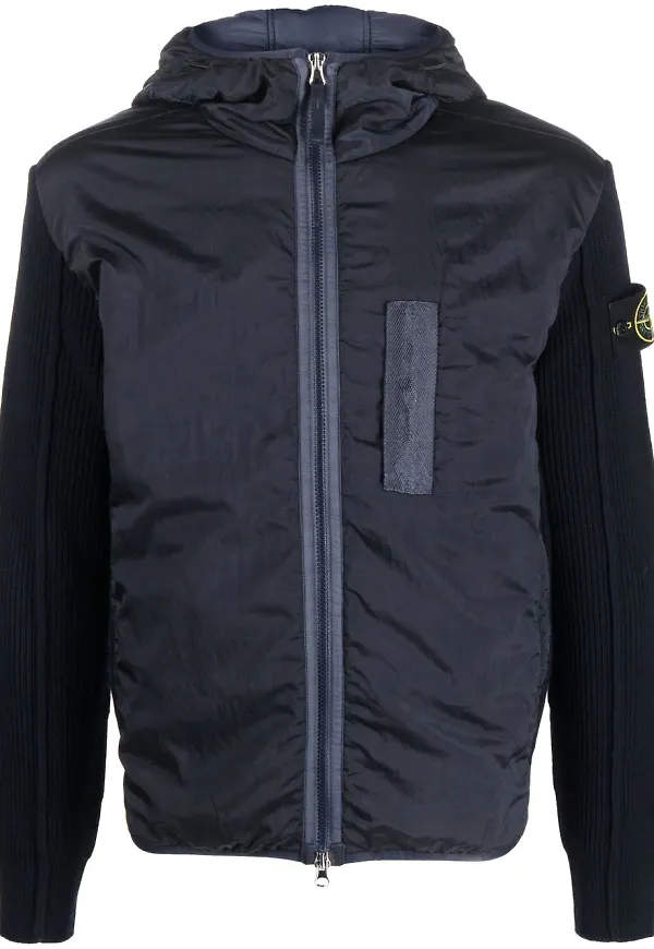 Stone Island lättviktsjacka med huva - Blå