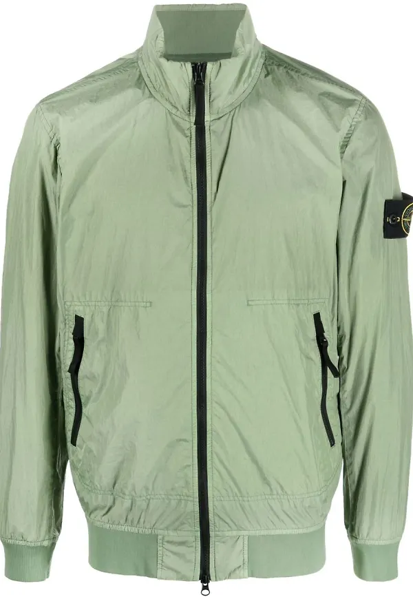 Stone Island lättviktsjacka med huva - Grön