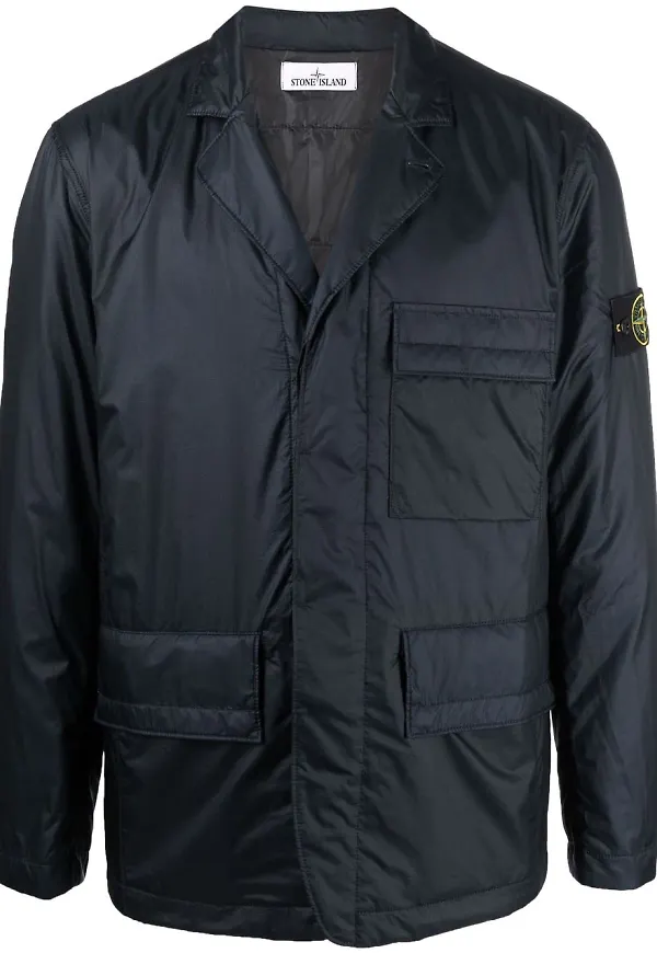 Stone Island lättviktsjacka med kompassmärke - Blå