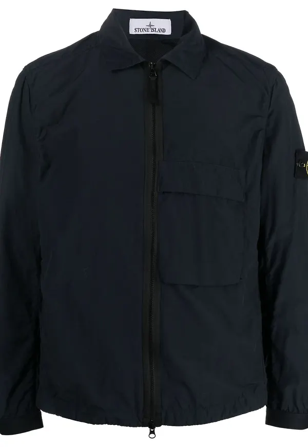 Stone Island lättviktsjacka med kompassmärke - Blå
