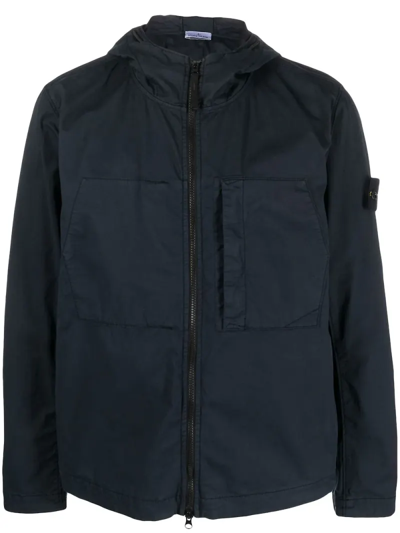 Stone Island lättviktsjacka med kompassmärke - Blå