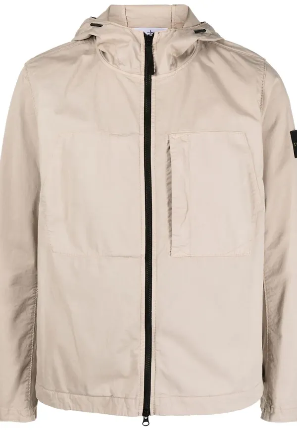 Stone Island lättviktsjacka med kompassmärke - Neutral