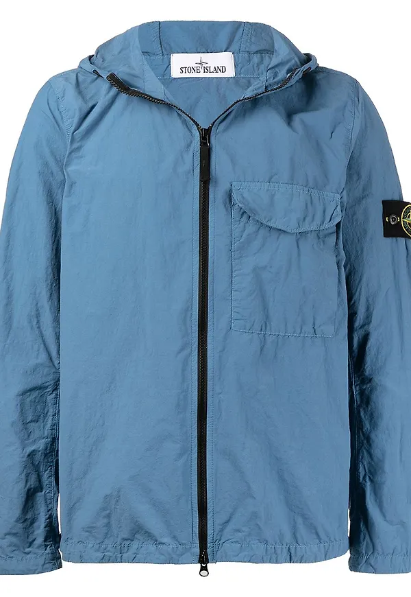 Stone Island lättviktsjacka med märke - Blå