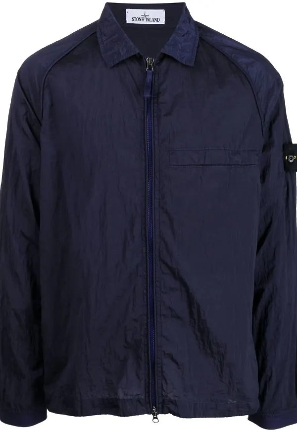 Stone Island lättviktsjacka med märke - Lila