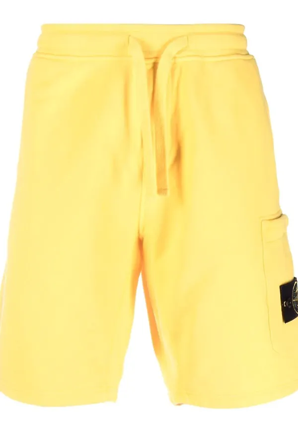 Stone Island mjukisshorts med logotyp - Gul
