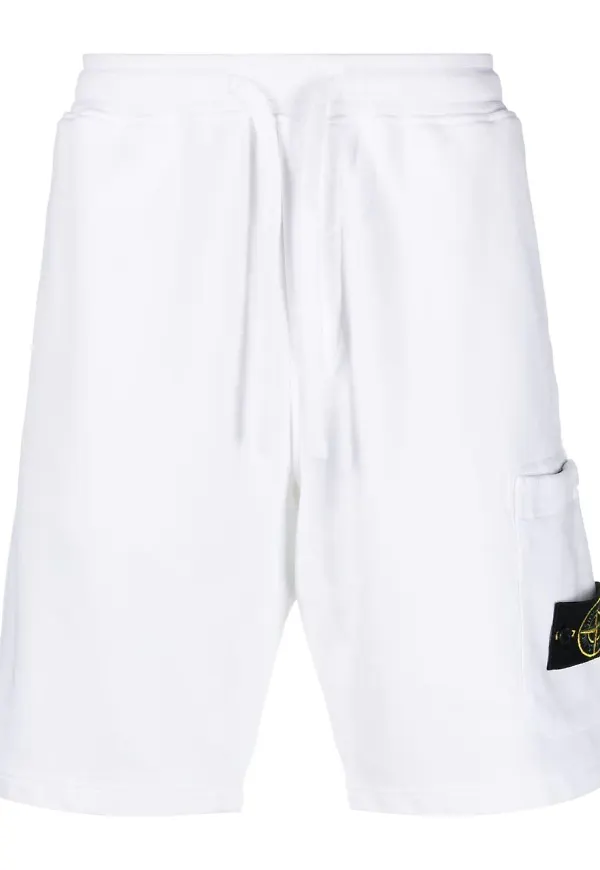 Stone Island mjukisshorts med logotyp - Vit