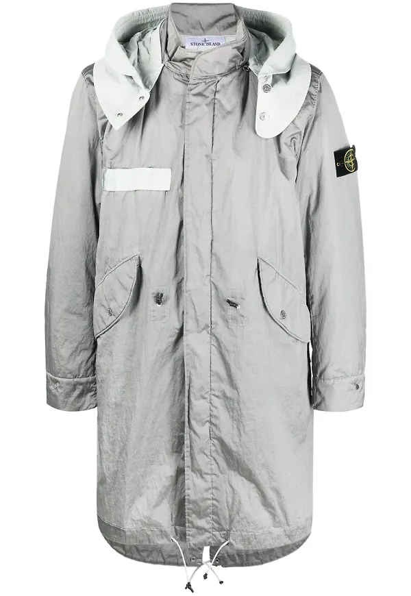 Stone Island parkas med dragkedja - Grå