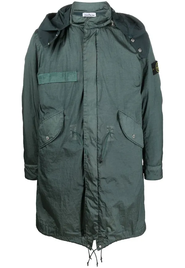 Stone Island parkas med dragkedja - Grön