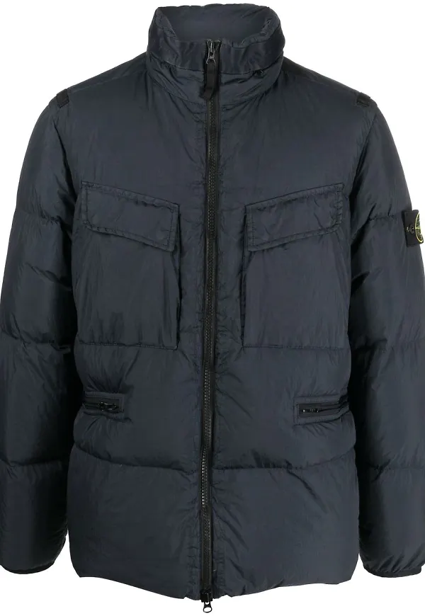 Stone Island puffjacka med kompassmärke - Blå