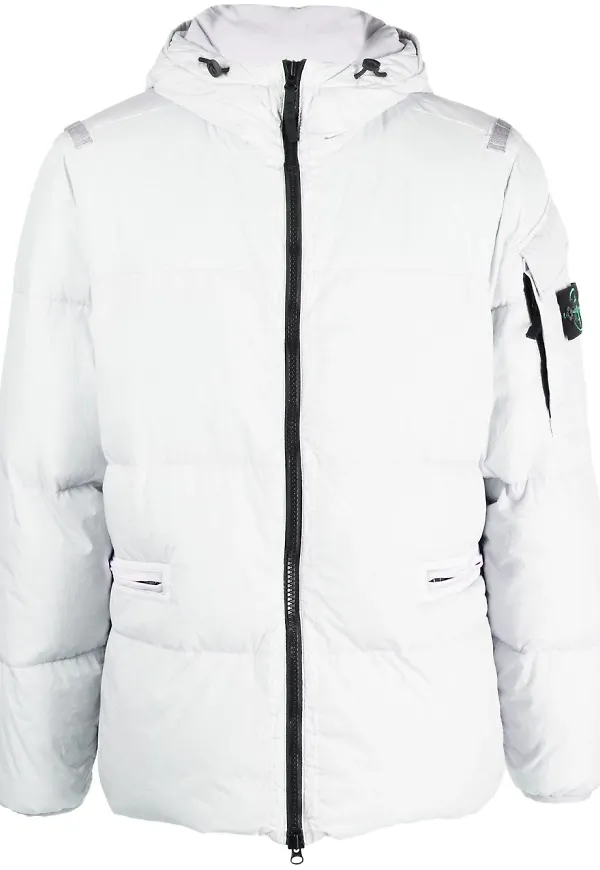 Stone Island puffjacka med kompassmärke - Grå