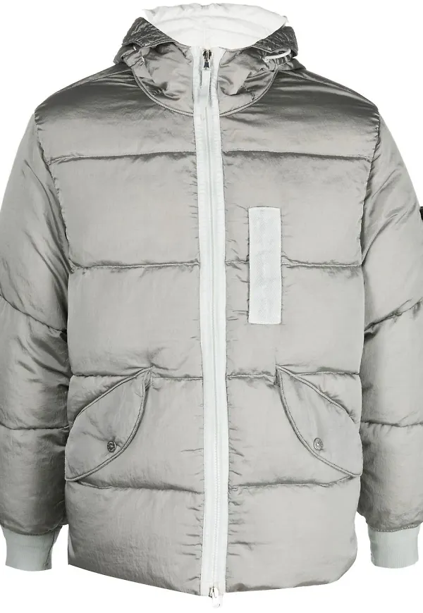 Stone Island puffjacka med kompassmärke - Grå