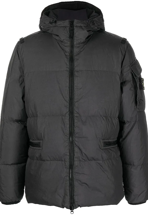 Stone Island puffjacka med kompassmärke - Grå