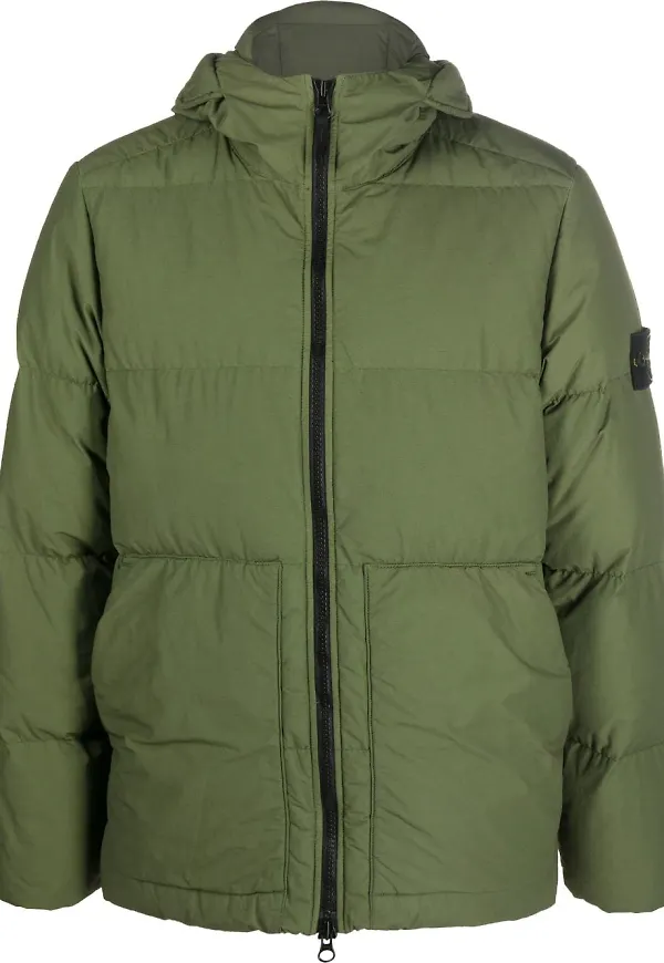 Stone Island puffjacka med kompassmärke - Grön